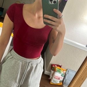 Maroon crop top